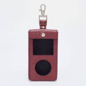 Givenchy Burgundy Monogram Embossed Leather iPod Case
